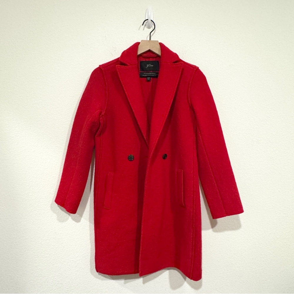 J. Crew Women's Red Wool Pea Coat